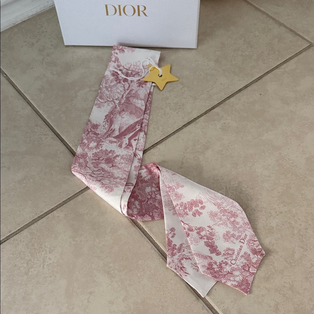 Dior Toile de Jouy Pink and Cream Scarf